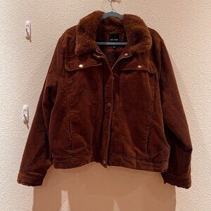 Me Jane Brown Corduroy Sherpa Lined Jacket Size